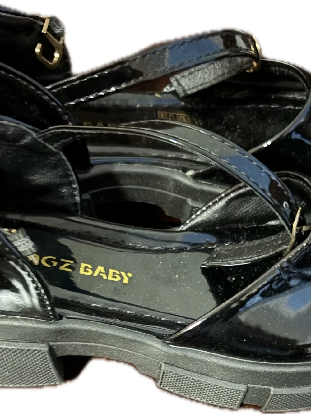 GBZ BABY Black Patent Chunky Mary Jane Shoes